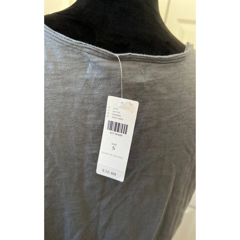 NWT New Eri + Ali Anthropologie Ruffled Pocket Peplum Tank Gray Small S - Picture 6 of 7